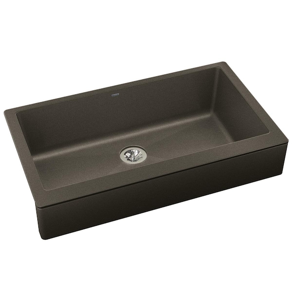 Elkay Quartz Luxe 35-7/8 X 20-15/16 X 9 Single Bowl Farmhouse Sink With Perfect Drain Chestnut ELXUFP3620CN0 - main